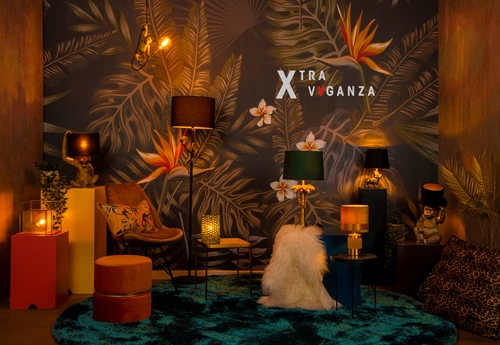 Lucide EXTRAVAGANZA FRIZZLE - Lampe de table - Ø 18 cm - 1xE14 - Brun - ambiance 5